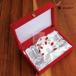 2'li Baskılı Çay Bardağı Seti