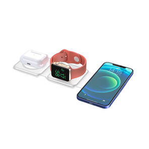 3 LÜ WİRELESS ŞARJ STANDI BEYAZ