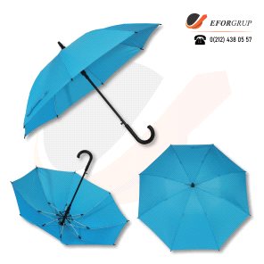 Açık Mavi Baston Şemsiye