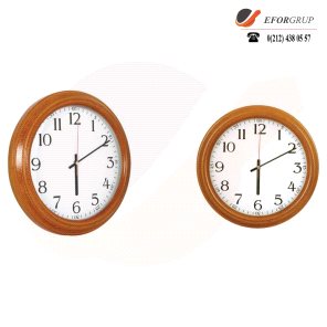 Ahşap Desenli Plastik Duvar Saati(350 mm)
