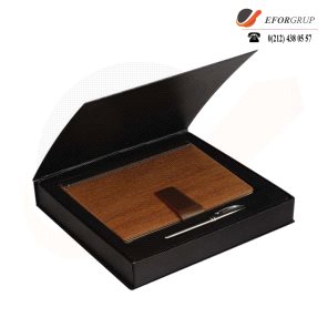 ANKARA-FLORYA-19 Kahve rengi deri Vip Set(Organizer+Kalem)