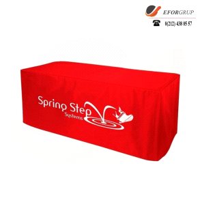 Baskılı Kırmızı Masa Örtüsü