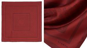 Bordo Desenli 90x90 İpek Eşarp