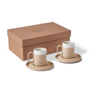 Capsule 2'li Tabaklı Kahve Fincan Takımı Saman - Saman & Fildişi