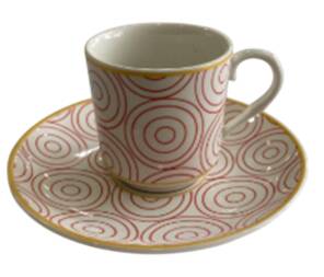 DESENLİ KAHVE FİNCANI KIRMIZI