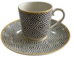 DESENLİ KAHVE FİNCANI SİYAH