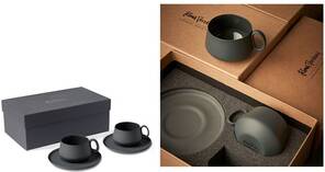 Esma Dereboy Tube 2li Siyah Tabaklı Kahve Fincanı Seti