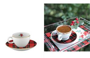 Fern&Co Red Berry Collection Porselen Türk Kahvesi Fincanı