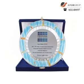 Renkli Gümüş Tabak Plaket