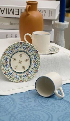 Heda Porselen Saraylı 12 Parça 6 Kişilik Porselen Kahve Fincan Takımı 100 ml