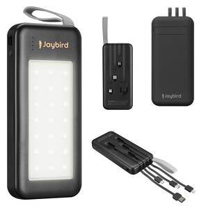 jyb104 10000mAh PRM 2*USB+Type-C+Micro+Lightning LED Aydınlatmalı Siyah Taşınabilir Pil Şarj Cihazı Powerbank