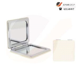 Kare Suni Deri Cep Aynası