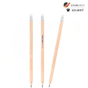 Köşeli Silgili Naturel Kurşun Kalem