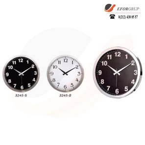 Krom Çerçeveli Duvar Saati(350 mm)