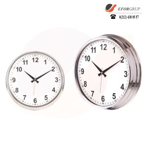 Krom Duvar Saati(430 mm)