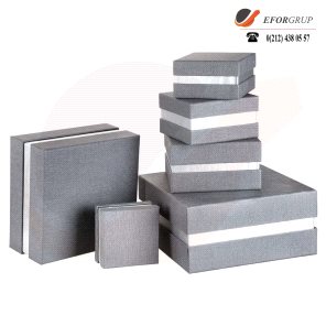 Kumaş Kaplamalı Hediye Kutusu ( 13 x 13 x 8 cm )