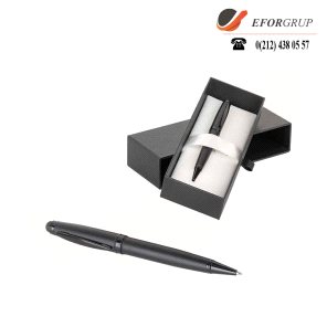 Promosyon Kutulu Mat Siyah Roller Kalem