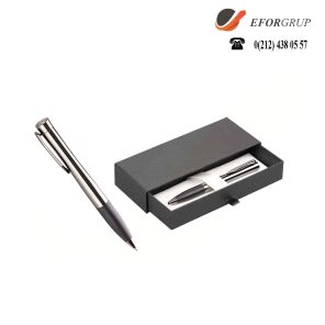 Kutulu Titanyum Renk Roller Kalem