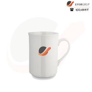 Logolu Beyaz Porselen Kupa