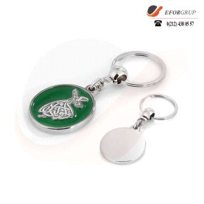 Yuvarlak Baskılı Metal Anahtarlık
