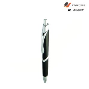 Metal Siyah Tükenmez Kalem (Gümüş Klipsli)