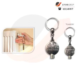 Yuvarlak Metal Purjör Anahtarlık Baskılı