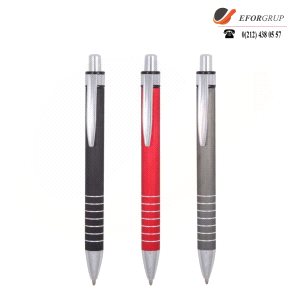 Düz Renk Metal Tükenmez Kalemler