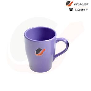 Mor Baskılı Porselen Kupa