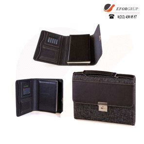 Siyah Hesap Makineli Organizer Ajanda