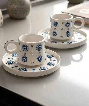 ÖZEL NAZAR BONCUKLU FİNCAN SETİ