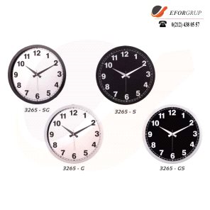 Plastik Çerçeve Duvar Saati (İçi Sİyah)