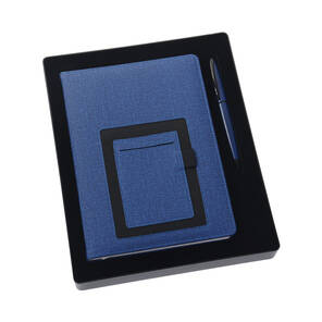 PROMOSYON KUTULU DEFTER KALEM SETİ MAVİ
