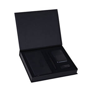 PROMOSYON KUTULU HEDİYE SETİ / DEFTER KALEM POWERBANK USB BELLEK SİYAH
