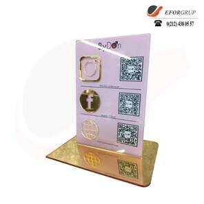 QR Kod Bilgilendirme Standı Dikey 3'lü