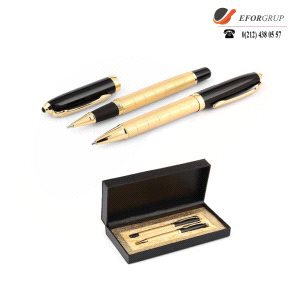 Roller, Tükenmez Altın+Siyah Renk Kalem Seti