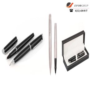Promosyon Siyah Roller Tükenmez Kalem Seti
