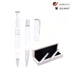 Beyaz Renk Roller Tükenmez Kalem Seti