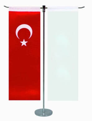 T Düz Kesim Logolu Masa Bayrağı