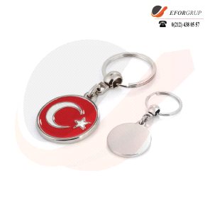 Türk Bayraklı Metal Anahtarlık
