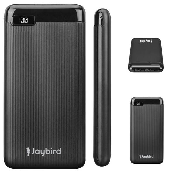 10000mAh 2-USB+Micro+Type-C Siyah LCD Ekranlı Taşınabilir Pil Şarj Cihazı