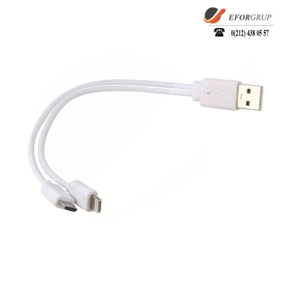 2 li Powerbank Kablosu Android ve iOS Uyumlu