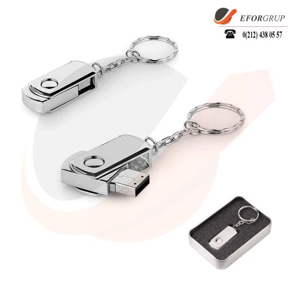32 GB Döner Kapaklı Metal Anahtarlık USB Bellek
