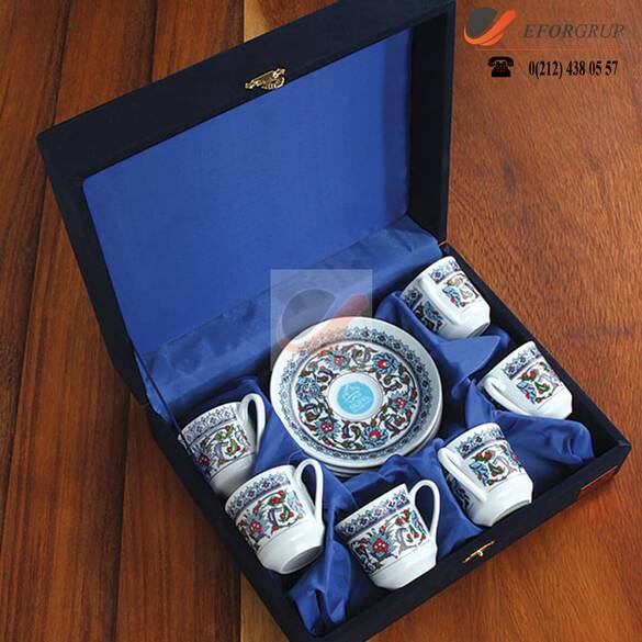 6'lı Mozaik Türk Kahvesi Fincanı Seti