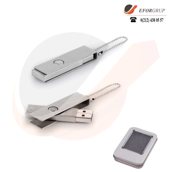 8 GB Metal Hareketli Anahtarlık USB Bellek