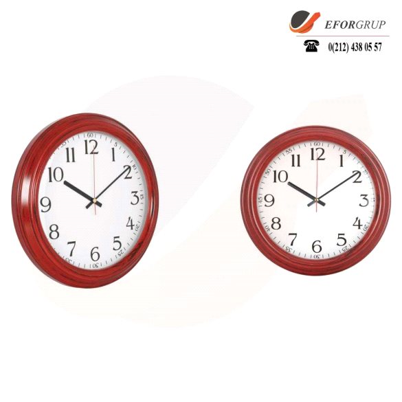 Ahşap Desenli Plastik Saat