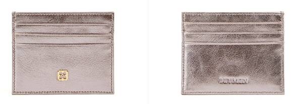 Antrasit Logo Detaylı Kadın Deri Kartlık