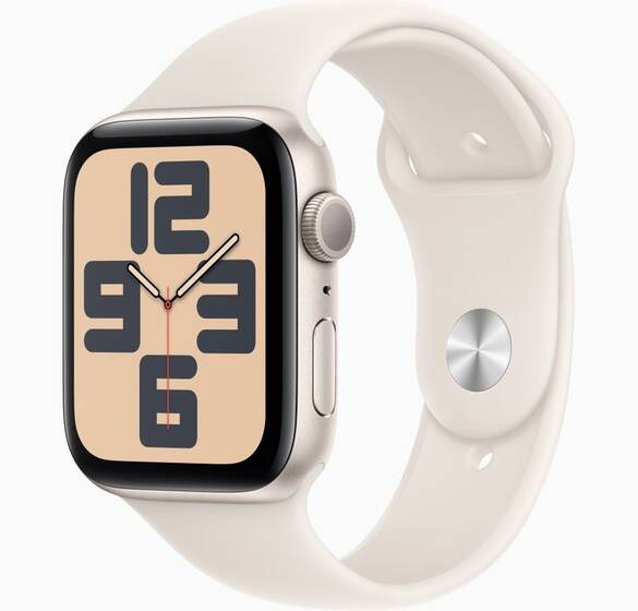 Apple Watch SE GPS, 44 mm Yıldız Işığı Alüminyum Kasa ve Yıldız Işığı