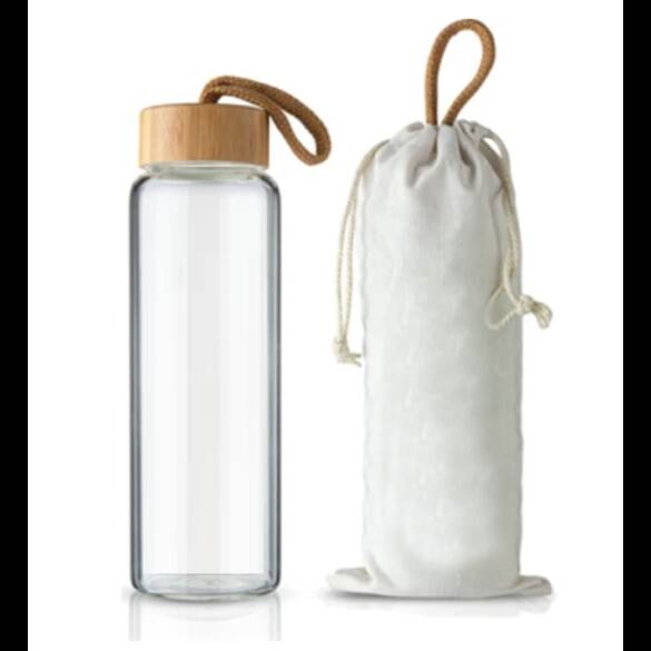 Bambu Kapaklı Borosilikat Cam Matara 470ML-550ML-1L