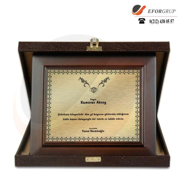 Baskılı Kare Ahşap Plaket