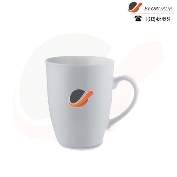 Baskılı Beyaz Porselen Bardak